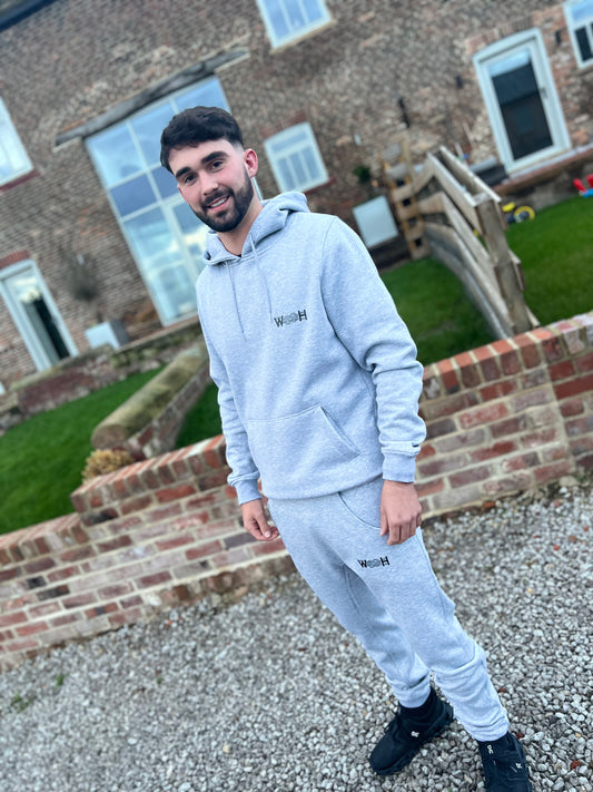 Men's deep crotch joggers and hooded tracksuit